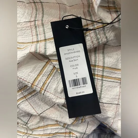 Veronica Beard Kaia Multi Plaid Print Button Front Flirty Ruffle Mini Skirt - Picture 9 of 9